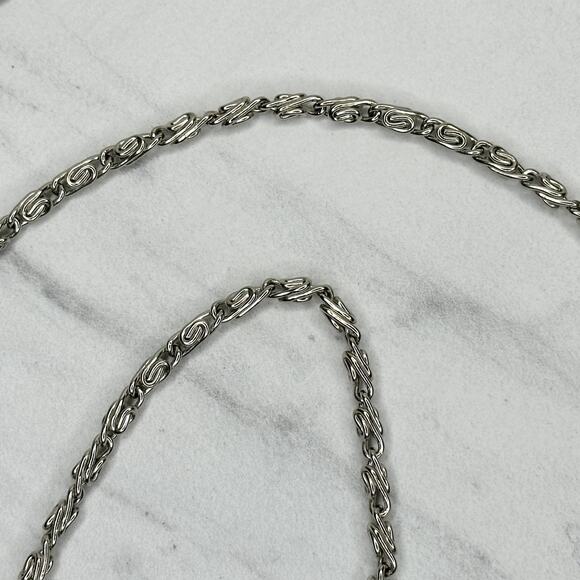 Silver Tone Skinny Swirly Chain Link Purse Handbag Bag Replacement Strap - Picture 8 of 11